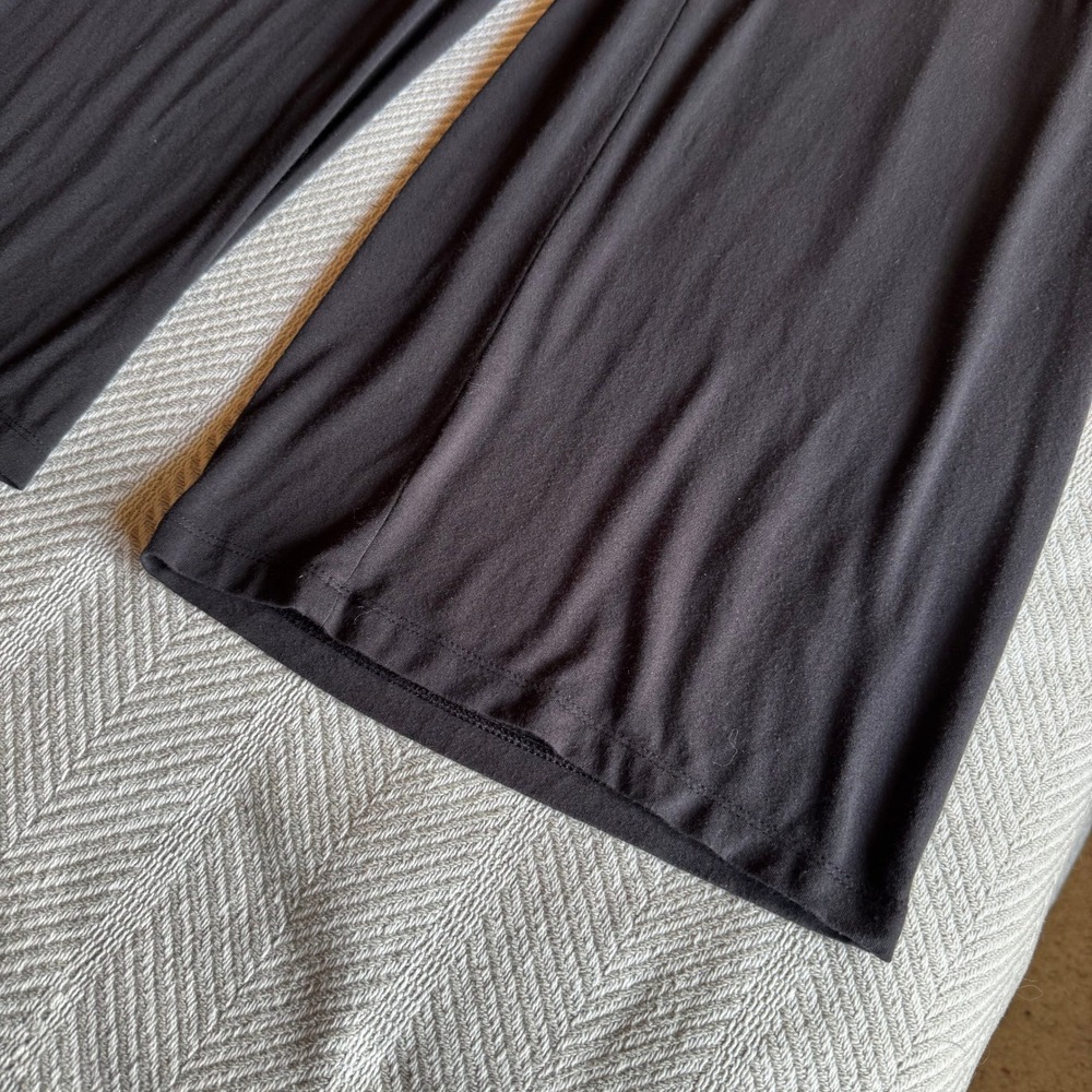 Athleta Studio Wide Leg Modal Pants Black High Rise Yoga Lounge Medium - Picture 5 of 12